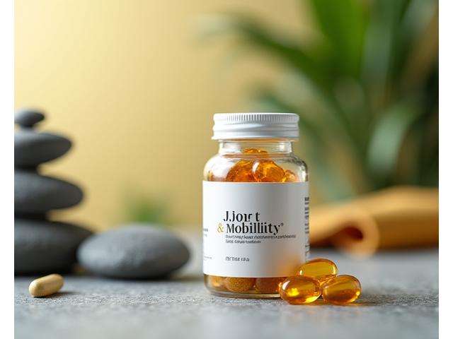 Bottle of turmeric curcumin supplements with glucosamine, emphasizing joint and anti-inflammatory benefits.