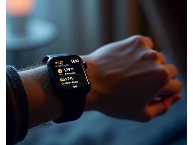 Person checking sleep data on a smartwatch